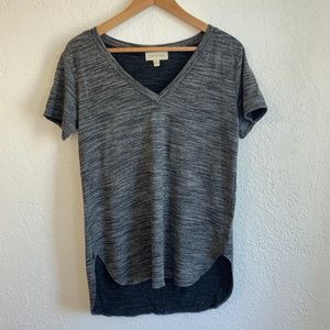 CLOTH AND STONE Sz S V Neck High Low Gray T Shirt